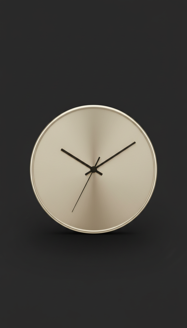 Polished Stainless Steel Desk Clock
