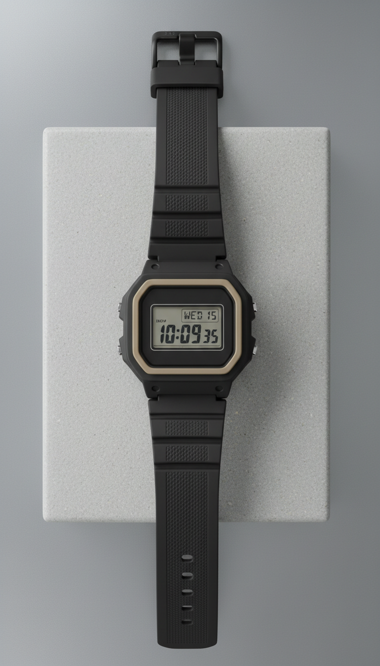 Digital Resin Strap Watch
