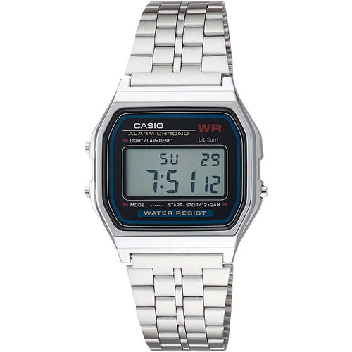 Casio A159WA-1D Digital Stainless Steel Bracelet Watch
