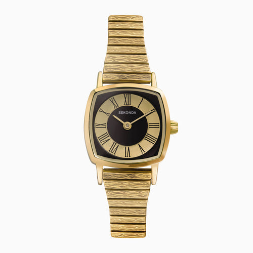 Sekonda 40379 Women's Gold-Tone Black Dial Expander Watch