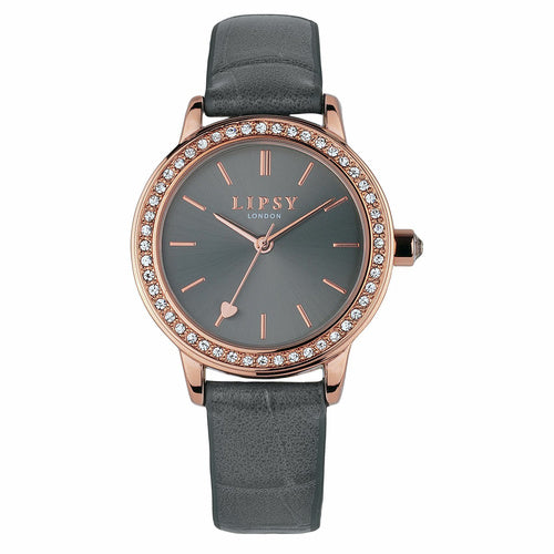 Lipsy LP980 Women's Grey Stone-Set Bezel Watch