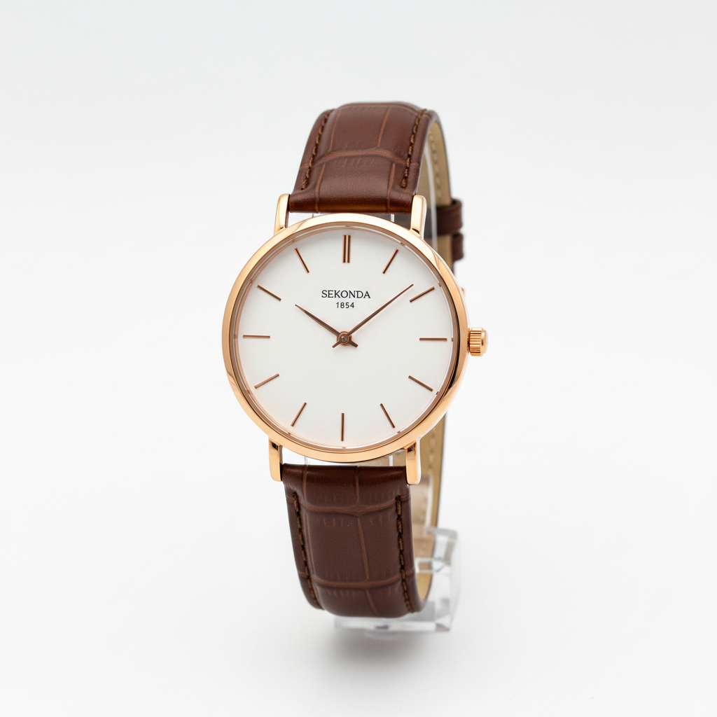 Sekonda 1854 watch with black strap and numerical dial